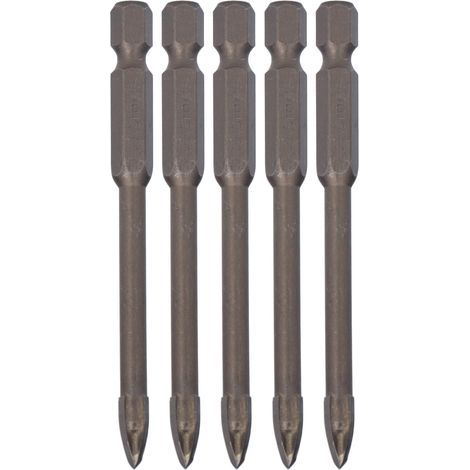 Set of 5 6mm (1/4") Hex Shank Phillips Drill Bits for Tile, Glass, Ceramic and Concrete, Hard Alloy Tool (1/5)