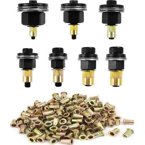 Kit de rivets à main avec 217 pièces, incluant 210 écrous et pince à insert fileté, pour rivets M3 M4 M5 M6 M8 M10 M12 (1/5)