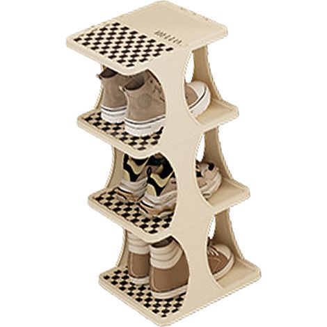 Individuelles Schuhregal, platzsparender Schuhaufbewahrungsturm, ideal für die Tür oder das Schlafzimmer, 4 Ebenen (1/5)