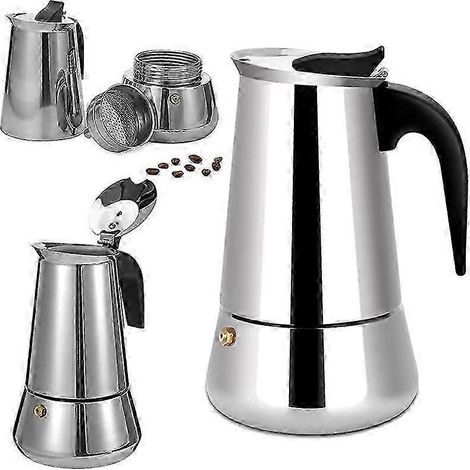 Cafetière italienne 12 tasses en acier inoxydable compatible avec tous les types de chaleur 12 tasses P20250110750 (1/5)