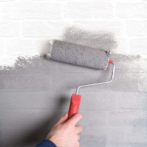 Papier peint Double largeur à peindre Briques 1005 x 104cm Blanc (1/5)