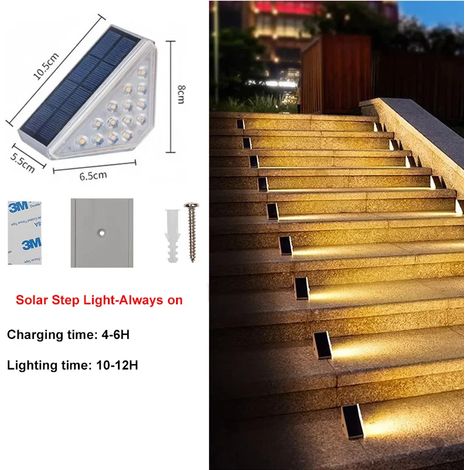 (14 LED SANS capteur) Lampes solaires d'extérieur avec détecteur de mouvement, 550 lm, ultra-lumineuses, 10 LED blanc chaud, étanches IP44, compatibles avec porche, terrasse et patio. (1/5)