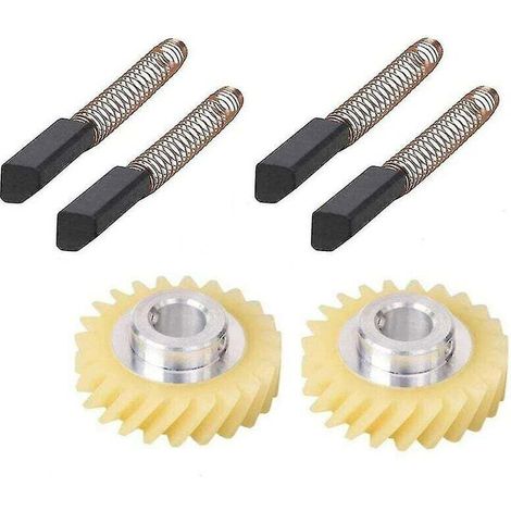 Engrenage à vis sans fin pour mélangeur pour support Kitchenaid et 2 paires de brosses à moteur