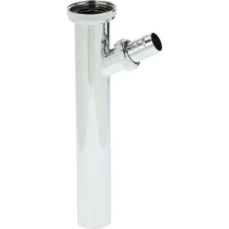 Tube de décharge avec raccord pour flexible 200 mm laiton chromé