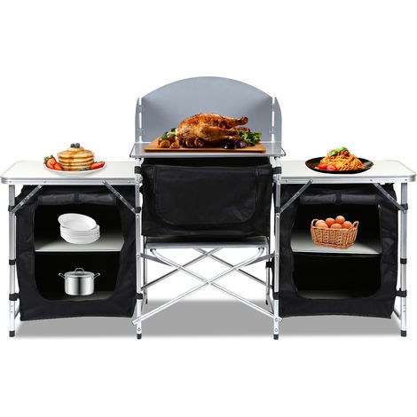 SWANEW Cucina da campeggio 3 scomparti - mobiletto da cucina. mobili da campeggio (1/5)