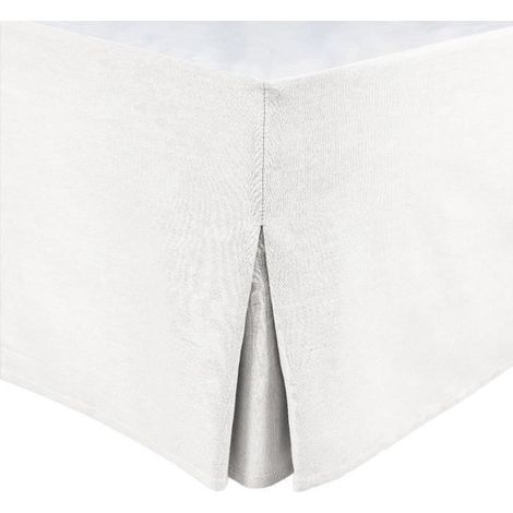 Cache sommier 160 x 200 cm – Jupe 30 cm en 100% coton – Plateau en propylène pour respirabilité – Blanc – Home Linge Passion