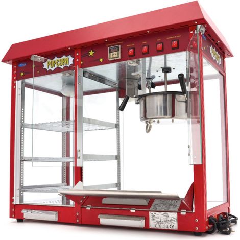 Machine à pop-corn professionnelle Maxima 150 g, avec vitrine chauffante - 1700 W (1/5)