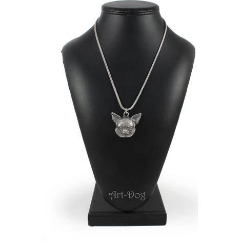 Chihuahua a pelo corto - collana con ciondolo a forma di cane su catena d'argento, gioiello unico di Art-Dog (1/5)
