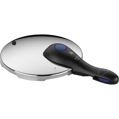 WMF Perfect Plus - Coperchio di ricambio per pentola a pressione, 3 l, 4,5 l, 6,5 l, 8,5 l, in acciaio INOX Cromargan lucido, manico in plastica, 2 livelli di cottura (1/4)