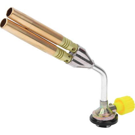 Chalumeau Torche à Flamme Double Portable Réglable pour Soudure Extérieur Barbecue 1300°C (1/5)