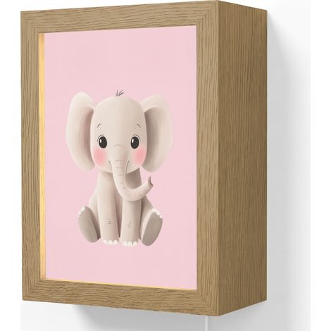 WALL LIGHT Elephant - Baby - Pink - Cartoon 15x20 cm (1/5)