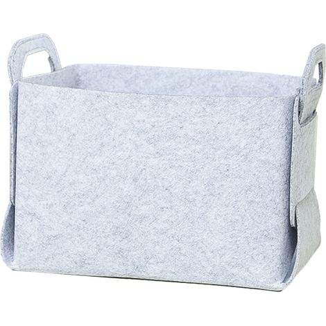 Panier de rangement feutre grande capacité pliable bac avec poignées de transport de lessive placard organisateurs gris (1/5)