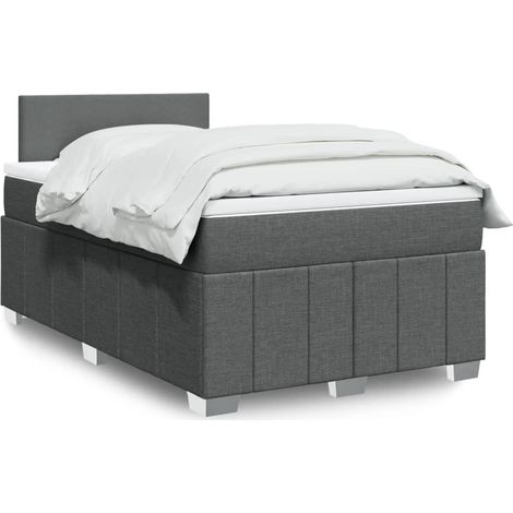 Cama box spring con colchón tela gris oscuro 120x190 cm vidaXL (1/5)