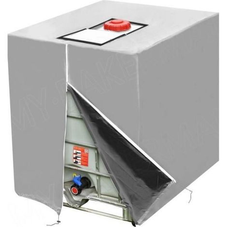 Réservoir IBC – Couvercle – 1000 L – UV Stabilisé – Découpes Rabats Pour Robinet Et Palette – Résistant Aux Intempéries – 120x100x116 Cm – 1 Pièce