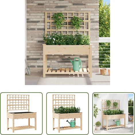 Terrasse - Cache-pot de jardin avec étagère Beige 115 x 60,5 x 153 cm (1/5)