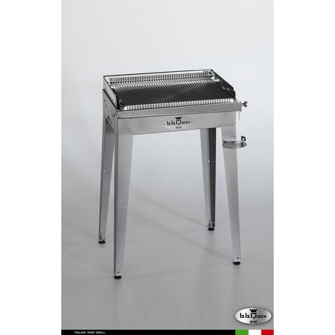 Grill 6.4 Inox Piastra ondulata - Senza portapiatti - Senza paraschizzi - Senza kit mensola e ruote - Satinato - barbecue, griglia, giardino, carne, a gas, acciaio made in Italy