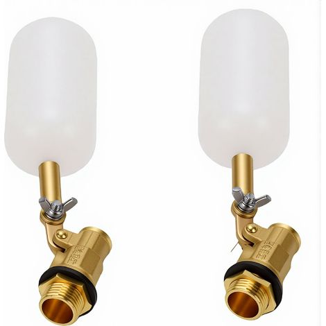 GARRYFIZH 2 soupapes à flotteur en laiton 1/2 pouce avec bras réglable, commande automatique de niveau d'eau pour piscine, étang, fontaine, aquarium, tuyau de jardin (1/5)