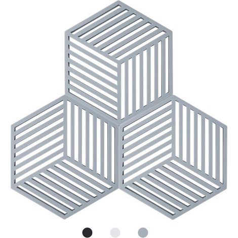 Kitchen Pot Coaster Tapis de Protection en Silicone Teffa (Gris, Raya Hexagonal: 160x138x8mm) (1/4)