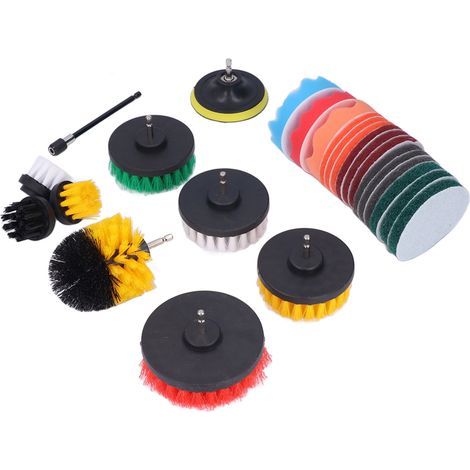 Brosse motorisée à manche hexagonal de 6,35 mm (1/4 pouce) avec éponge de nettoyage et accessoires de nettoyage puissants (1/5)