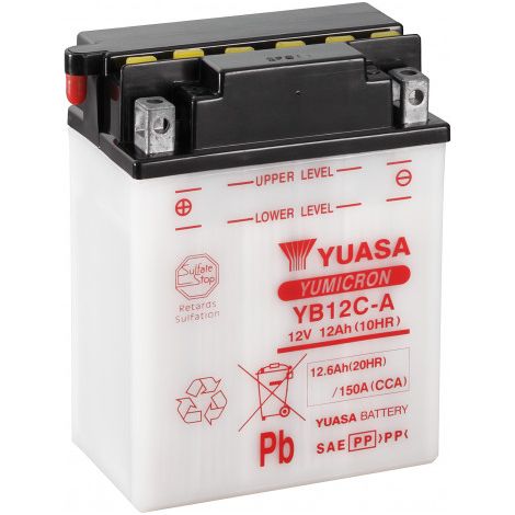 Batterie moto YUASA YB12C-A 12V 12.6AH 150A (1/6)