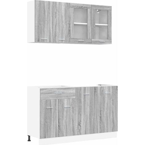 Maison Exclusive - Unidad de cocina Lyon 4 pcs Sonoma gris Madera