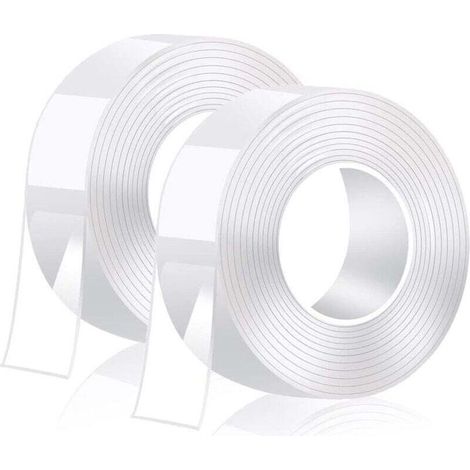 2 ruban adhésif double face ultra - fort, Nano - ruban lavable transparent, gel double face antidérapant amovible Multi - fonction réutilisable sans rail (épaisseur de couche unique 2mm2 (1/4)