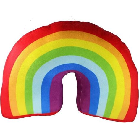 Regenbogenkissen (35 cm) für Mädchen, Kinderbettdekoration, regenbogenfarbenes Plüschkissen für Sofas und Stühle. (1/4)