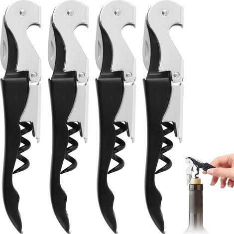 Set di 4 coltelli professionali per limoni con apribottiglie e taglia-capsule in acciaio inox. (1/5)