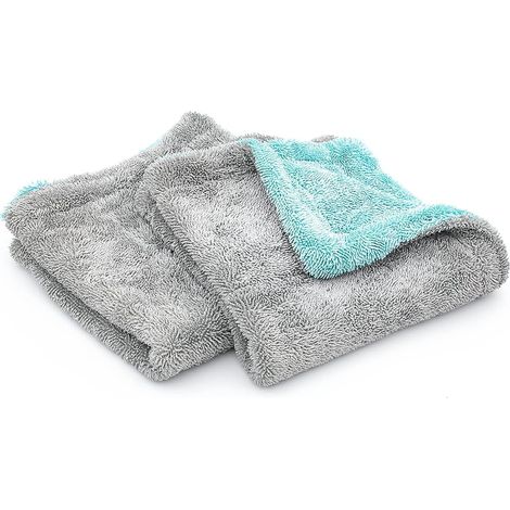 serviette de séchage absorbante en microfibre mélangée pour voitures, camions, SUV - Convient pour le nettoyage esthétique, anti-rayures, à boucle torsadée (1/4)
