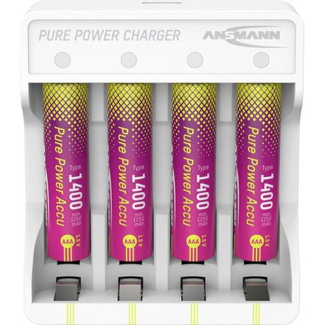 [NEUWERTIG] B-Ware Ansmann Micro AAA Akku Pure Power Set 4× 1250 mAh Li-Ion Lademodul USB-C (1/2)