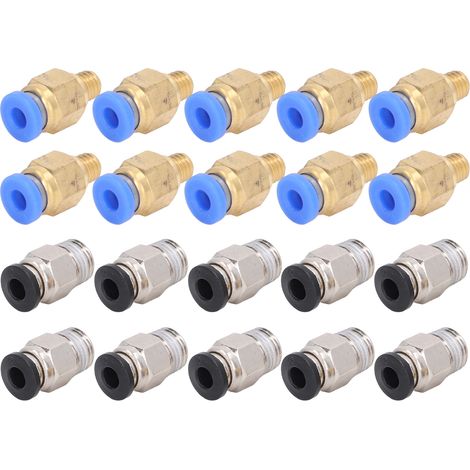 20 Pièces Raccords Pneumatiques PC4‑M6 PC4‑10 pour Imprimante 3D, Kit Accessoire Ender 3 Creality (1/5)