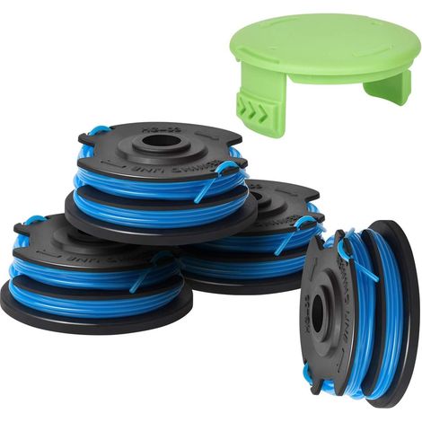 Bobine De Rechange - 27 M - Diamètre 0 65 Pouces - Pour Débroussailleuses À Double Fil Greenworks Modèles 21212 Et 21272 - 4 Bobines + 1 Couvercle (1/5)
