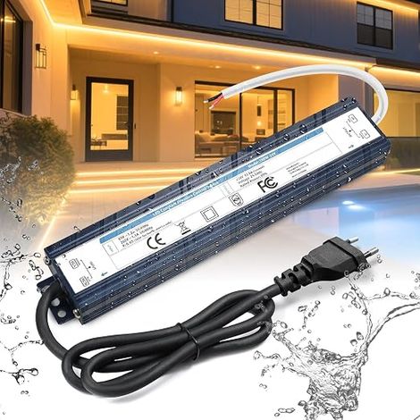 Transformateur 220V 24V Alimentation 300W 12.5A IP67 Extérieur Étanche Adaptateur avec Prise AC à DC LED Driver Continu Transformer Power Supply Basse Tensio Transfo Pour Ruban (1/5)