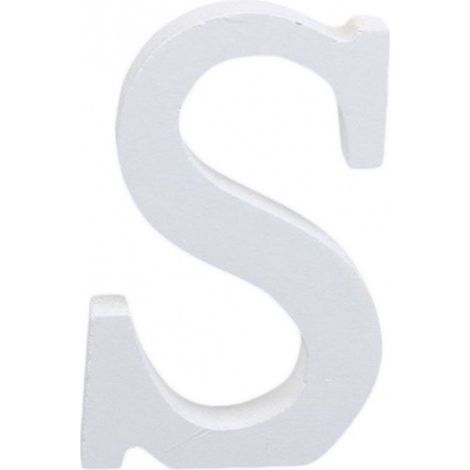TrAdE Shop Traesio - Lettera S In Legno Bianco 11cm Decorazione Confettata Matrimonio Compleanno Wedding -