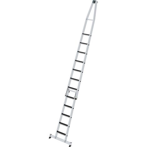MUNK Stufen- Glasreinigerleiter 2-teilig mit clip-step R13 und nivello Traverse 5+7 Stufen