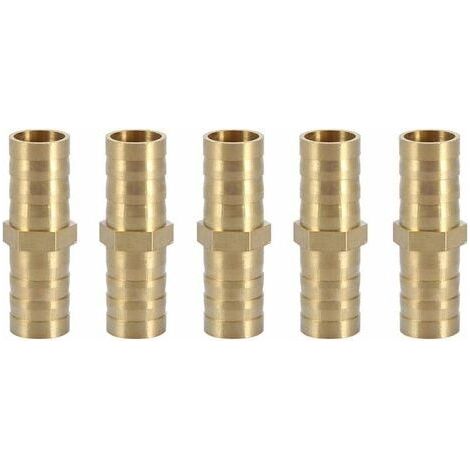 Gerader Schlauchverbinder, bidirektionaler gerader Messing-Rohradapter, Rohrverschraubung, Rohrverbindungsstück, 10 mm (10 mm, 5 Stück) (1/4)