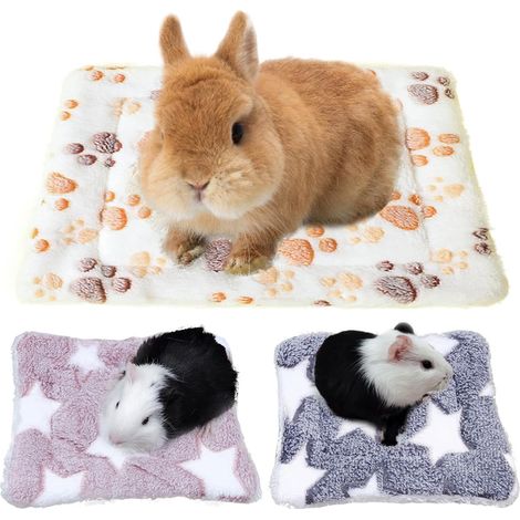 3 Pack Plush Bed for Small Animals Guinea Pig Accessories Mat for Rabbits Chinchillas Squirrels Guinea Pigs (1/5)