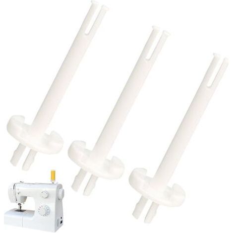 QORVA-Lot de 3 Porte Bobines pour Machine à Coudre, Porte Bobine de Fil Blanc en Plastique, Accessoires de Remplacement Compatibles avec Machine à Coudre Toyota et Autres Marques, 141000516 (1/5)