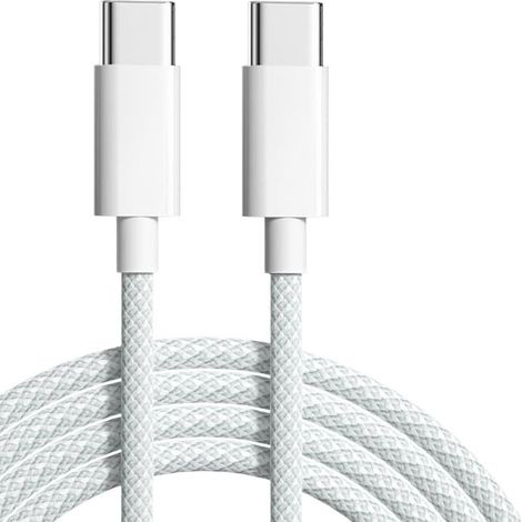 Cavo da USB-C a USB-C da 2 m, confezione da 2, bianco (1/5)