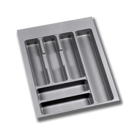 Emuca – Range-couverts universel 386x482 mm – Plastique gris – Adaptable pour tiroirs de 400 à 900 mm de large – Grande capacité de stockage