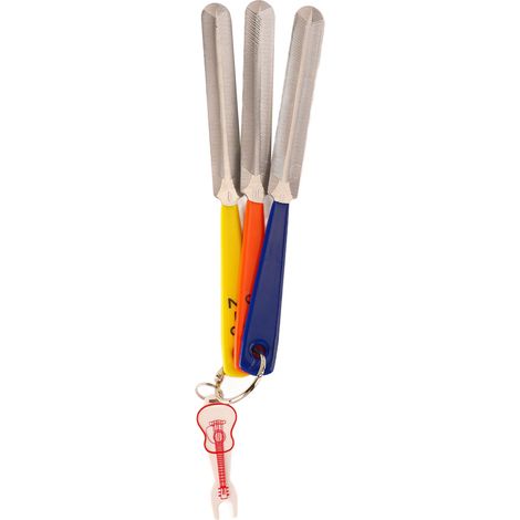 Lime à sillonner les sillet de guitare, lot de limes en acier inoxydable pour guitare électrique, outil portable de réglage de l'espacement des cordes (1/5)