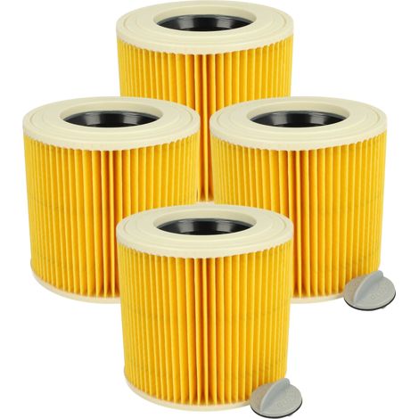 vhbw 4x filtro a pieghe piatte compatibile con TackLife PVC05B, PVC01B aspirapolvere - giallo / marrone