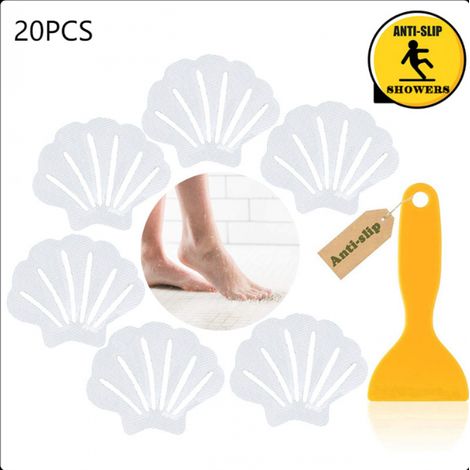 Lot de 20 Autocollants antidérapants pour Baignoire, Baignoire, Douche Blanc (1/5)