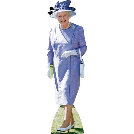 Figurine en carton Queen Elisabeth II- Robe Lilas 172 cm (1/4)