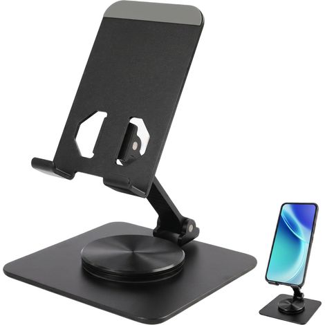 Support Téléphone Bureau 360 Rotatif Support Smartphone Réglable en Hauteur Support Tablette Pliable Universel en Métal Porte (1/4)