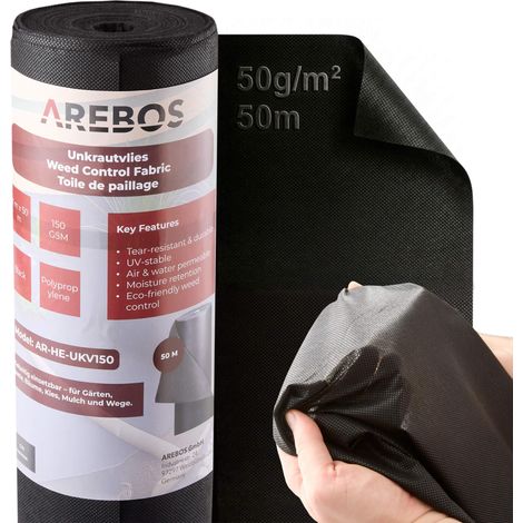 Toile anti-mauvaises herbes 50 g/m² perméable à l'eau, résistante UV, 1 x 50 m (1/5)