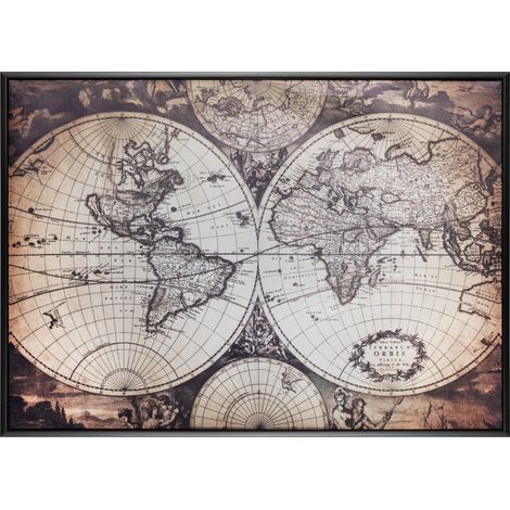 Toile imprimée encadrée voyage et évasion 50 x 70 cm atmosphera - carte ancienne