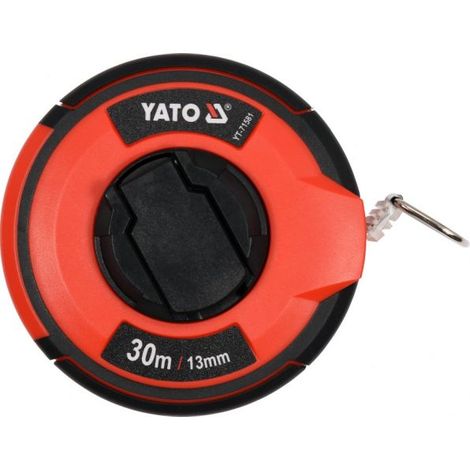 Yato YT-71581 metro a nastro 30 m Acrilonitrile butadiene stirene (ABS), Nylon, Gomma, Acciaio Nero, Rosso