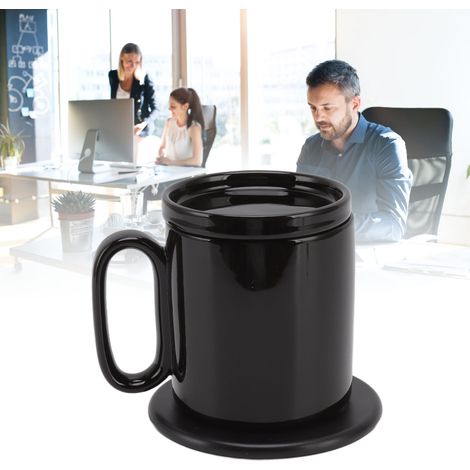 Coussin chauffant intelligent à température constante, chargeur sans fil multifonction pour téléphone portable, chauffe-tasse, alimentation USB, noir (1/5)
