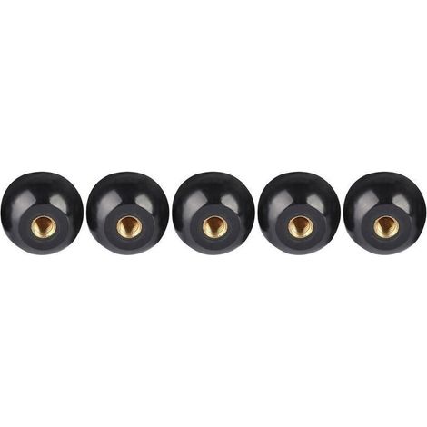 Bouton Poussoir Levier Bakélite Noire Insert Cuivre M12 x 40 mm - Lot de 5 Pièces pour Machines Outils- (1/5)